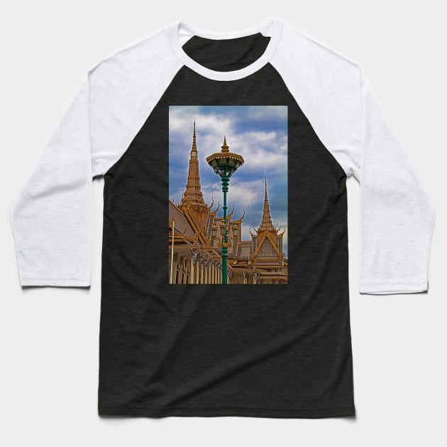 Cambodia. Phnom Pehn. Royal Palace. The throne hall. Detail. Baseball T-Shirt by vadim19